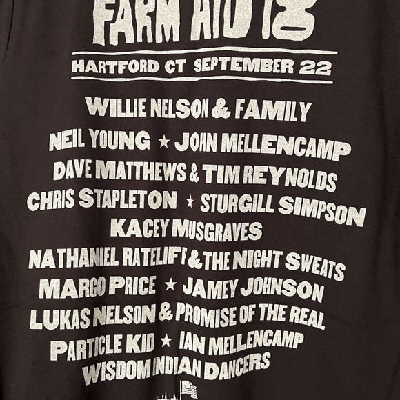 FARM AID 2018 BLACK GUITAR WILLIE NELSON MELLENCAMP MATTHEWS SIZE SMALL … - Picture 4 of 5